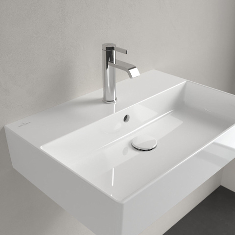 Villeroy & Boch memento 2.0 wastafel onderzijde - geslepen - 60x42cm - met overloop - 1 kraangat - White Alpine (glans wit) SW354334