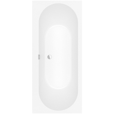 Villeroy & Boch Oberon 2.0 baignoire duo en matériau de synthèse Quaryl rectangulaire 170x75x47cm - incl. pieds et combinaison vidage/trop-plein blanc mat SW453775