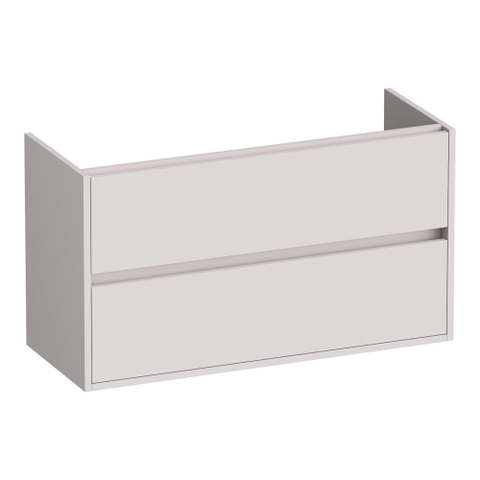 BRAUER Adore meuble sous-lavabo peu profond - 100x39x55cm - 2 tiroirs à fermeture douce - sans poignée - 1 découpe pour siphon - sable mat SW1198421
