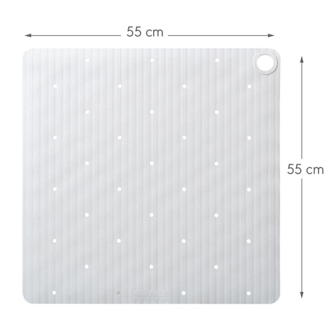 Sealskin Ribb Tapis de douche - 55x55cm - Antidérapant - inclus - crochet noir - Blanc SW1421065
