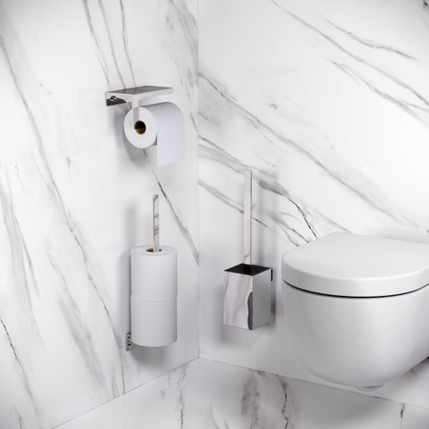 Clou Fold ensemble balai de toilettes - 35,5 cm de haut - modèle mural - chrome SW721272