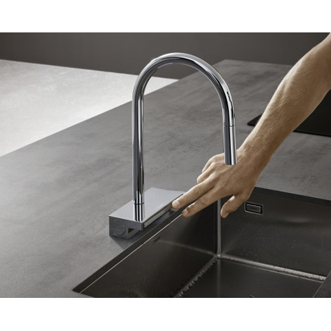 Hansgrohe Aquno Select M81 - 1 greeps keukenkraan - 170 uittrekbare vuistdouche - 3jet - sbox - hoogglans chroom SW878838