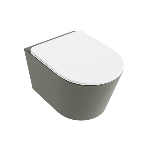 Mondiaz LAVIE hangtoilet – spoelrandloos – 36 x 53 cm – met softclose zitting – Smoke (lichtbruin), zitting Talc (wit) SW1208763