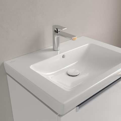 Villeroy & Boch Subway 2.0 meubelwastafel - 65x47cm - 1 kraangat - met overloop - White Alpine (glans wit) 1024097