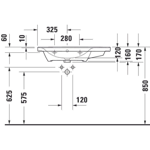 Duravit D-neo Wastafel - 80x48cm - zonder kraangat - met overloop - wit SW640392
