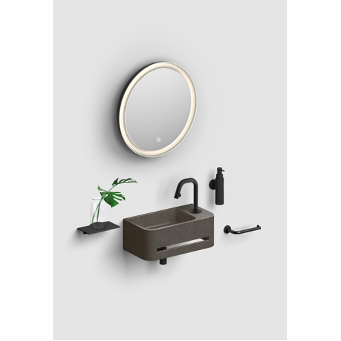Clou Kaldur porte-rouleau de papier toilette en L sans couvercle noir mat SW917294