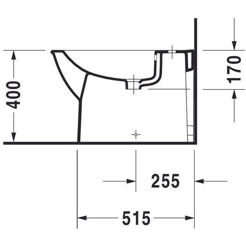 Duravit Darling New Staand bidet - inclusief bevestiging - 63x36cm - glans wit SW54072