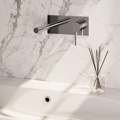 BRAUER Stripe Mitigeur lavabo encastré - bec droit et plaque de recouvrement modèle A1 - chrome SW1434706