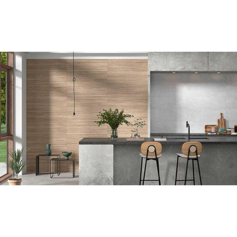 ÉCHANTILLON Ceralto Elvano Grain Carreau décoratif 32x100cm 10.4mm rectifié biscuit blanc Naturel SW912183