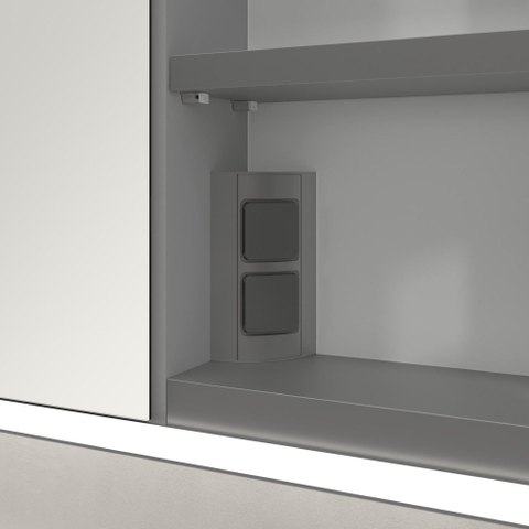 Villeroy & Boch My View Now spiegelkast - met 3 deuren - met led verlichting en wastafelverlichting - 120x75x16.8cm - met sensorschakelaar - Aluminium (zilver) SW701253