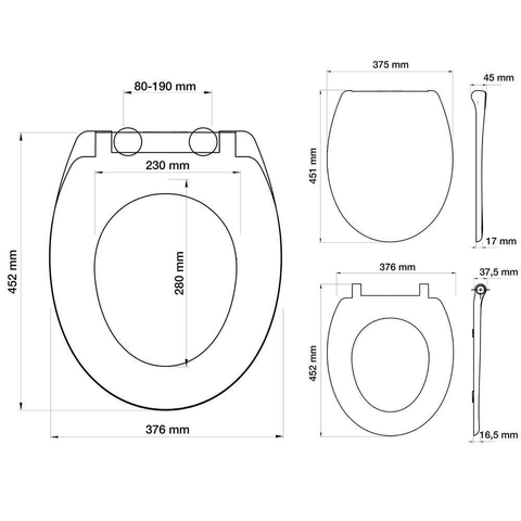 Tiger Toiletbril Ventura Softclose Duroplast Pergamon 37.5x4.5x45cm CO251491246