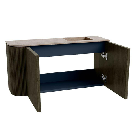 Mondiaz JOYA-DLUX 81.6cm toiletmeubel - ronding links kleur Shadow - Wastafel FAYE positie Rechts 1 kraangat kleur Saba. SW1425146