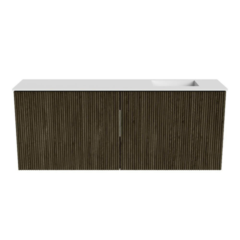 Mondiaz JOYA 100cm meuble de salle de bains WC - couleur Shadow - Vasque FAYE position Droite 1 trou de robinet couleur Talc. SW1421445