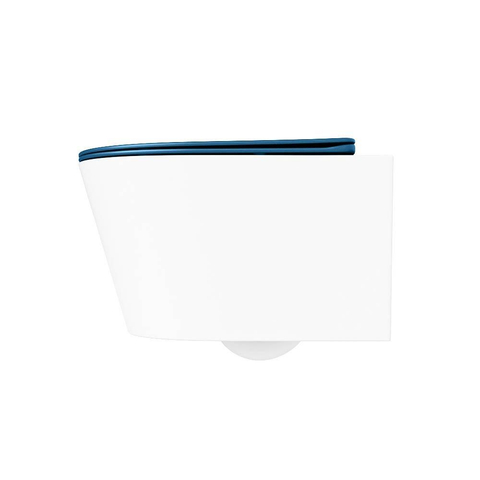 Mondiaz LAVIE WC suspendu – sans bride – 36 x 53 cm – avec abattant softclose – Talc (blanc), abattant Jeans (bleu) SW1208644