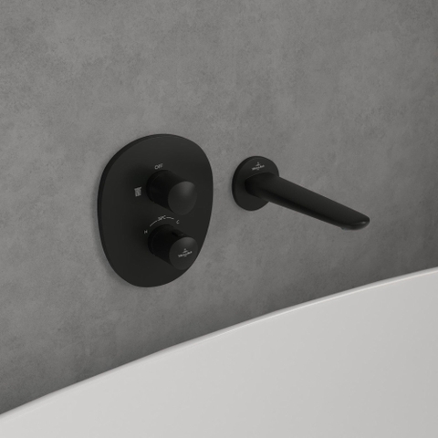 Villeroy & Boch Antao Mitigeur thermostatique encastré avec robinet d'arrêt - noir mat SW974285