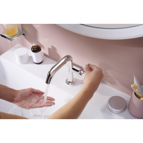 Hansgrohe Tecturis s 1 greeps wastafelkraan - 110 Fine - coolstart - met PushOpen - waste set - hoogglans chroom SW918626