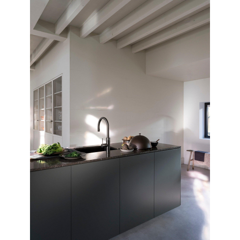 Quooker Flex Round kokendwaterkraan - draaibare & uittrekbare uitloop - Combi+ reservoir - Warm / kokend water - gunmetal SW968361