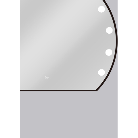 Saniclass Spotlight miroir – demi-rond – 80 x 72 cm – Éclairage LED – commande tactile – Metal Black brossé SW1210979