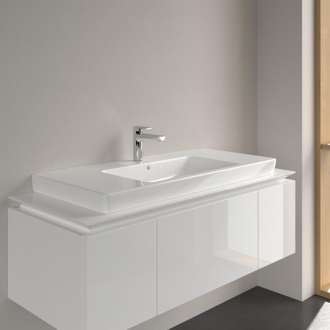 Villeroy & Boch Subway 2.0 meubelwastafel - geslepen - 100x47cm - met kraangat - met overloop - White Alpine (glans wit) 1025014