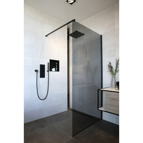 Plieger Panorama paroi de douche - 120x200cm - verre fumé - 6mm - noir mat SW207763