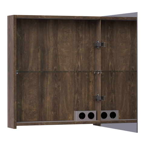 BRAUER Impress armoire de toilette – 59 x 70 x 15 cm – ouverture à droite, porte-miroir double face – Grove (noyer) SW392922