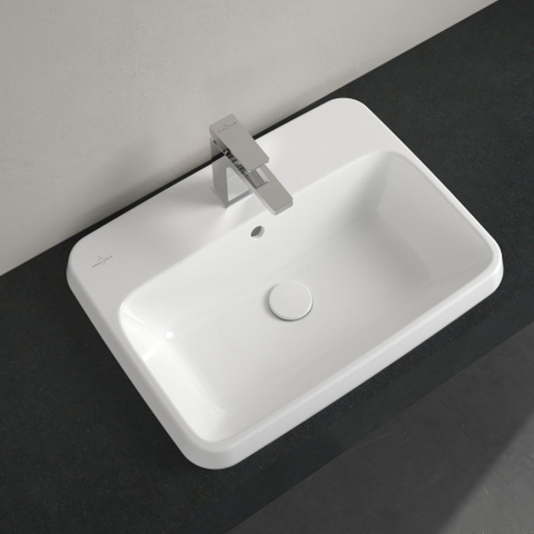 Villeroy & Boch Architectura Lavabo encastré - 600 x 450 x 170 mm - Blanc Alpin CeramicPlus - avec trop-plein - non poli SW762325
