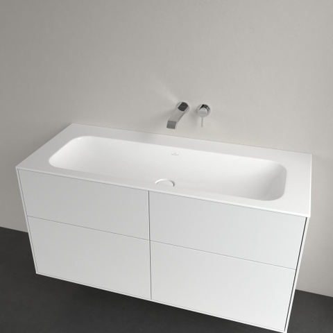 Villeroy & Boch finion meubelwastafel - 120x50cm - zonder kraangat - zonder overloop CeramicPlus - White Alpine (glans wit) SW209392