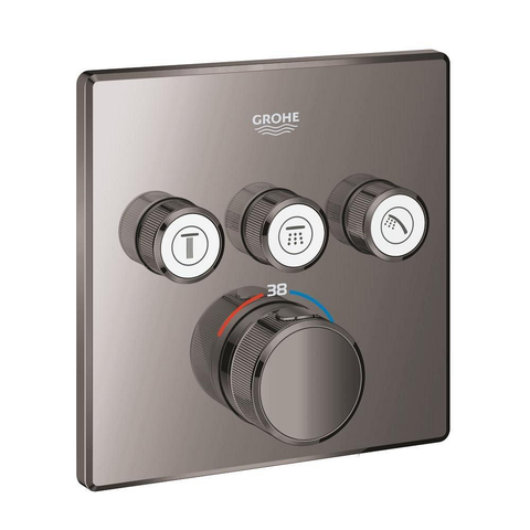 Grohe Grohtherm SmartControl Inbouwthermostaat - 4 knoppen - vierkant - hard graphite (antraciet) SW484571