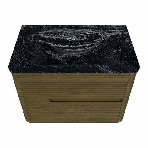 Mondiaz CIRO-DLUX Badkamermeubelset - 70x45x50cm - Solid surface wastafel Lava - 1 wasbak Midden - 1 kraangat - 2 lades - Dusk SW1533814