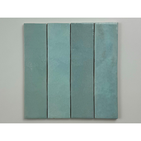 ÉCHANTILLON Terravito Mellina Carrelage mural céramique - 6x24,6cm - 8mm - Bleu clair SW1441121