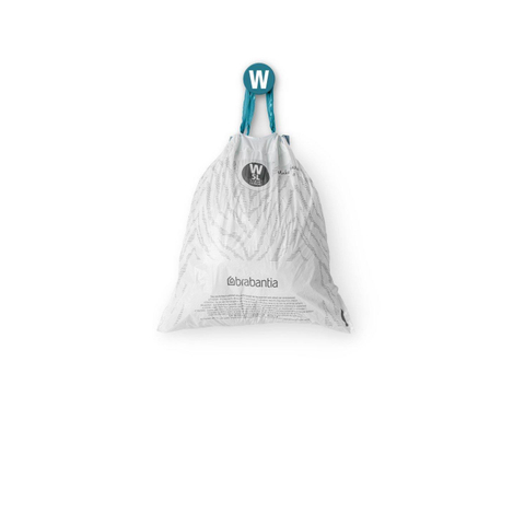 Brabantia PerfectFit Poubelle sac à déchets avec fermeture par ruban adhésif code W, 5 litres, 10 pièces/rouleau SW767532