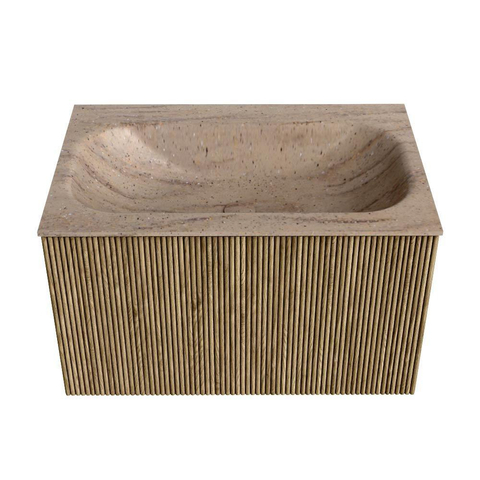MONDIAZ KURVE-DLUX Meuble de salle de bains 70cm couleur Dusk avec 1 tiroir et 0 porte. Lavabo BIG SMALL Centre sans trou de robinet Saba. SW1433317