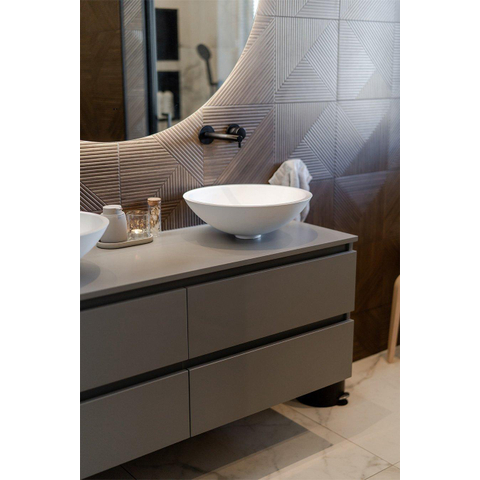 Wiesbaden Valerie Waskom rond - 43x13cm - solid surface - mat wit SW102824