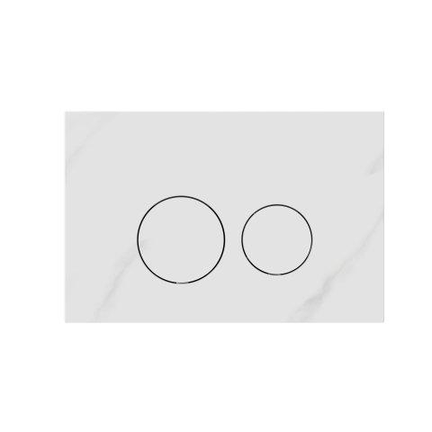 QeramiQ Dely Swirl Ensemble de toilette - réservoir encastré Qeramiq Flush - abattant 35mm - plaque de commande en pierre naturelle marbre blanc - boutons ronds - noir mat SW1578304