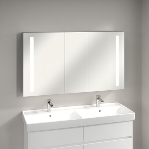 Villeroy & Boch my view 14 spiegelkast - 1300x750x173mm - 3 deuren sensorschakelaar - met geïntegreerde LED verlichting - spiegel 1025447