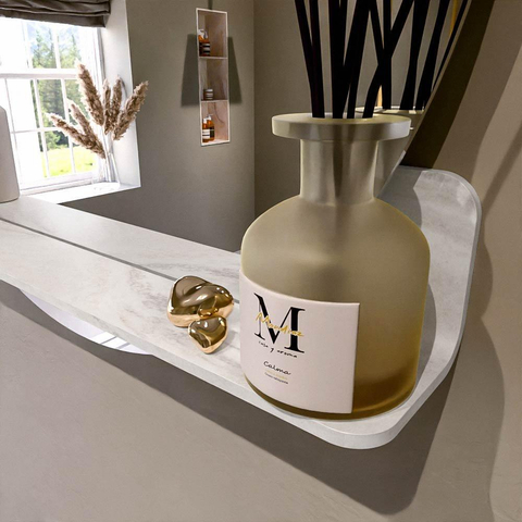 Mondiaz SPOT miroir – Ø 80 cm – avec tablette – Ostra (beige) SW1235663