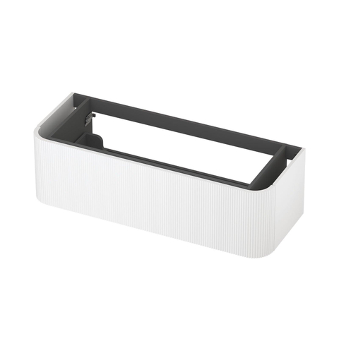 INK Concept R Meuble sous-lavabo - 120x45x35cm - 1 tiroir - poignées en applique - fraisées - coins arrondis - MDF laqué - blanc mat SW1405651