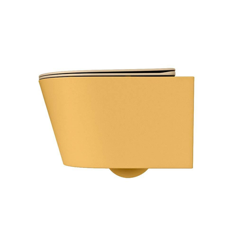 Mondiaz LAVIE hangtoilet – spoelrandloos – 36 x 53 cm – met softclose zitting – Ocher (geel), zitting Sand (beige) SW1208773