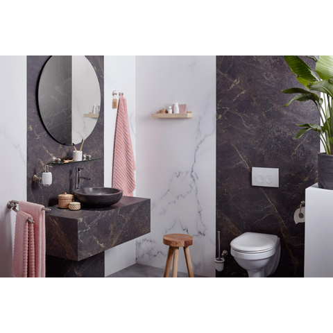 Haceka Allure Porte-balai de WC - modèle mural - ouvert - céramique - inox brossé SW654083