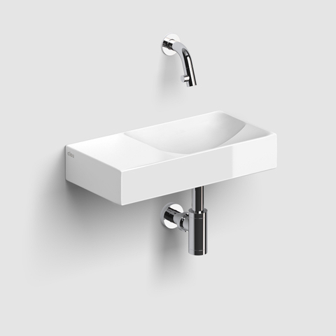 Clou Vale fonteinen keramiek fontein 38x19x7cm zonder kraangat links Wit glanzend SW451456