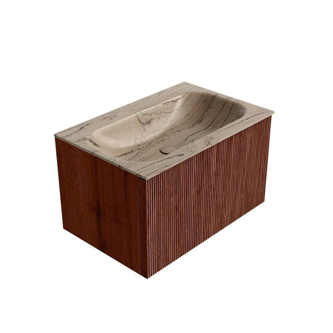 MONDIAZ KURVE-DLUX Meuble de salle de bains 70cm couleur Ruby avec 1 tiroir et 0 porte. Lavabo BIG SMALL Central sans trou de robinet Arena. SW1431501