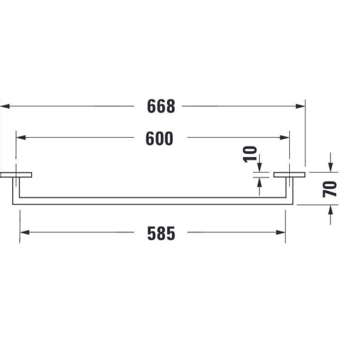 Duravit Karree Handdoekhouder - 70x668x35mm - hoogglans chroom SW55124