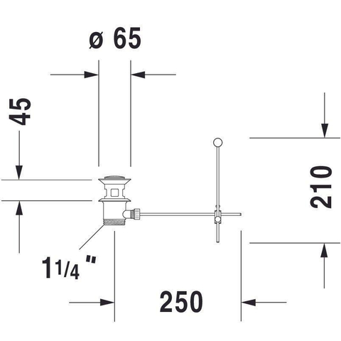 Duravit Kniehevelventiel verticaal - hoogglans chroom 0290468