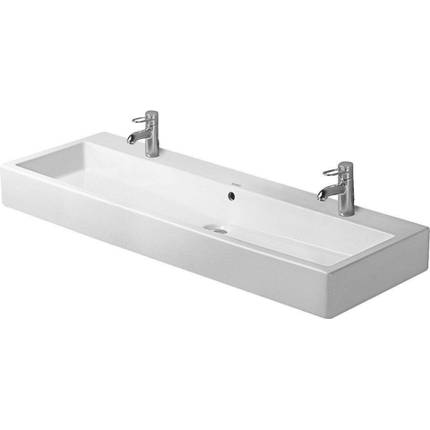 Duravit Vero wastafel 120x47cm 2 krgt met overloop gesl. wit 0293351