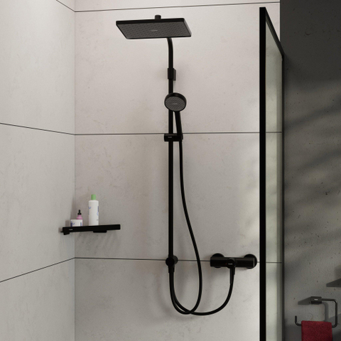 Hansgrohe Activera Q doucheset - 29x18cm - ecosmart - mat zwart SW1566667