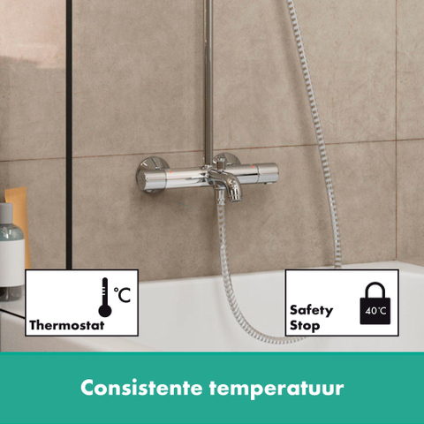 Hansgrohe Vernis Blend Showerpipe - 200 - 1jet - met bad - thermostaat - hoogglans chroom SW651723