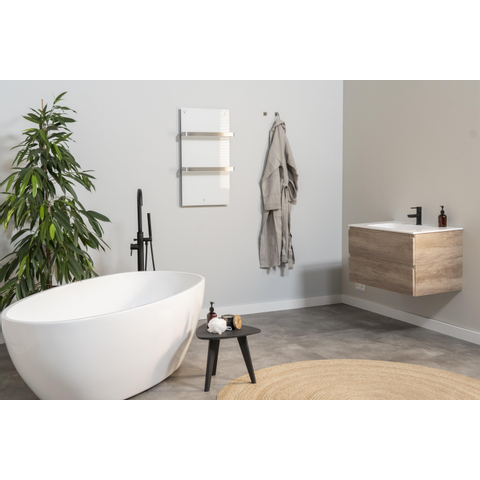 Eurom Sani 400 Comfort Infraroodpaneel badkamer 83.5x48.1cm Wifi 400watt Glas Wit OUTLETSTORE STORE44267