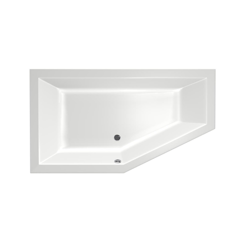 Xenz Society Baignoire d'angle - 160x90x53 - bonde au milieu - gauche - acrylique - blanc SW103340