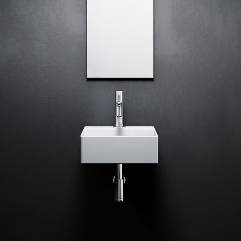 Clou Flush fontein 28x27cm voorbewerkt kraangat aluite Wit mat - licht beschadigd- OUTLETSTORE STORE44664