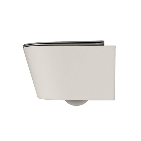 Mondiaz LAVIE hangtoilet – spoelrandloos – 36 x 53 cm – met softclose zitting – Linen (offwhite), zitting Smoke (lichtbruin) SW1208731